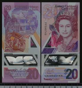 外国紙幣 東カリブ諸国 2019年 未使用 10ドル ポリマー