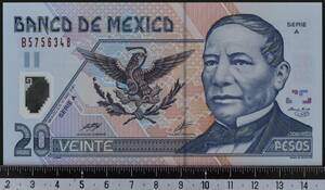外国紙幣 メキシコ 2001年 未使用 20ペソ ポリマー