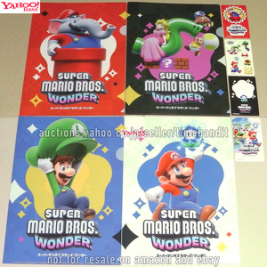 7-Eleven Japan Super Mario Wonder Plastic File Folders & Stickers Nintendo マリオワンダー セブンイレブン クリアファイル ステッカー