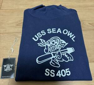 THE REAL McCOY'S ザリアルマッコイズ 長袖Tシャツ Lサイズ ネイビー FLIGHT DECK JERSEY/ USS SEA OWL 紺 MC17108 送料無料