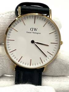 【電池切れ】Daniel Wellington ダニエルウェリントン　クォーツ腕時計　メンズ　ラウンドフェイス　白文字盤　シリアル：～5244　B36R8