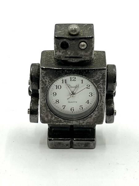 【不動】J-AXIS　ジェイアクシス　ロボット型　置時計　白文字盤　Dude　W3　H4.5
