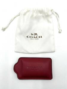 【新品同様】COACH　コーチ　ペーパーウェイト　レッド　レザー　W9　H5.2