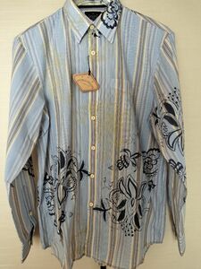 INDIGO PALMS, Tommy Bahama のボタニカルプリント　カジュアルシャツ、サイズL