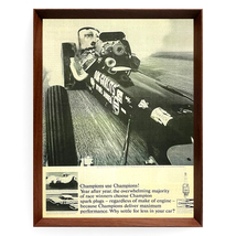 チャンピオンプラグ ドラッグレース 広告 ポスター 1960年代 アメリカ ヴィンテージ 【額付】 #002_画像3