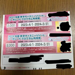 2023年度　東京ディズニーリゾート割引券2000円×2枚　