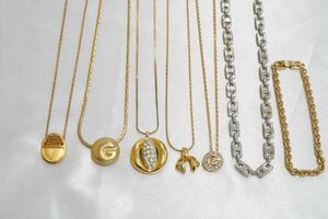 B400 GIVENCHY/Dior ジャンク品 ヴィンテージ ネックレス ブレスレット 7点 ブランド アクセサリー 大量 まとめて おまとめ まとめ売り