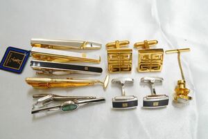 B256 GIVENCHY/Dior/YSL ブランド タイピン カフス タイタック 8点セット ヴィンテージ アクセサリー 大量 まとめて おまとめ まとめ売り