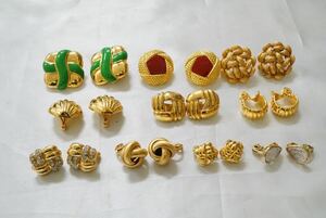 B411 MONET/モネ ゴールドカラー ブランド イヤリング 10点セット ヴィンテージ アクセサリー 大量 まとめて おまとめ まとめ売り