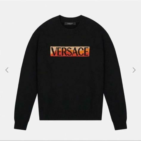 VERSACE ブランドロゴ入り セーター ブラック 48