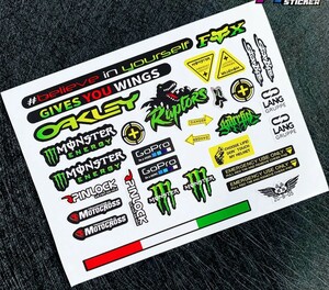 防水　Monster energy ヘルメットステッカー　バイクステッカー　モンスターエナジー　スポーツ　スケートボード