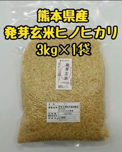 熊本県産 令和5年新米100% 発芽玄米 3kg ヒノヒカリ　