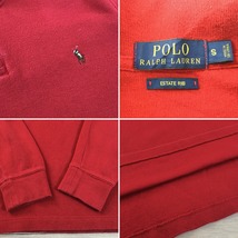 SD2-867★状態良好★UAS買付商品★【POLO RALPH LAUREN ポロラルフローレン】ハーフzip スウェット【メンズ S】赤 トレーナー 刺繍 古着_画像4