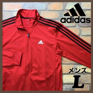 ME5-684◆USA正規品◆コンディション◎【adidas アディダス】赤×黒 パフォーマンスロゴ トラックジャケット【メンズ M】ジャージ