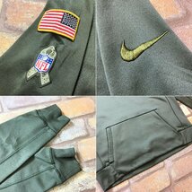 ME5-941★国内入手不可★SALUTE TO SERVICE【NFL ライオンズ×NIKE】DRI-FIT フード/迷彩 ワッペン&刺繍ロゴ パーカー【ユース M 140】緑_画像7