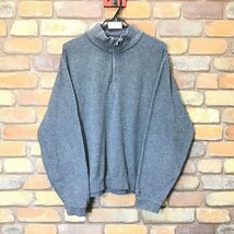 ME6-577★アメリカ買付商品★【CUTTER&BUCK カッター&バック】ハーフジップ コットンセーター【メンズ Ｌ】グレー トレーナー ニット_画像3