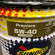 【未開封品】12-20 SUNOCO スノコ 日本サン石油 プロワークス モーターオイル プレミア 5W-40 エンジンオイル 20L缶_画像2