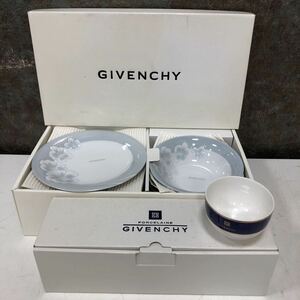 【未使用品】12-38 GIVENCHY yamaka シチューセット 千茶揃 5客 セット 皿 中皿 器 食器 プレート ボウル 陶器 湯呑み 箱付き