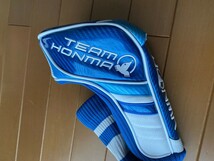 希少 本間ゴルフ HONMA ホンマ 本間 BERES ベレス HEAD COVER ヘッドカバー BLUE ブルー 青色 TEAM HONMA ドライバー用 1W DR チームホンマ_画像4