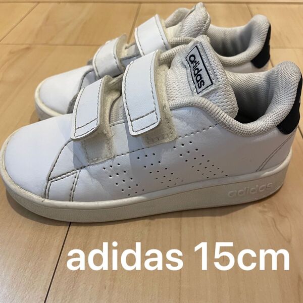 adidas アディダス スニーカー 白 15cm キッズ