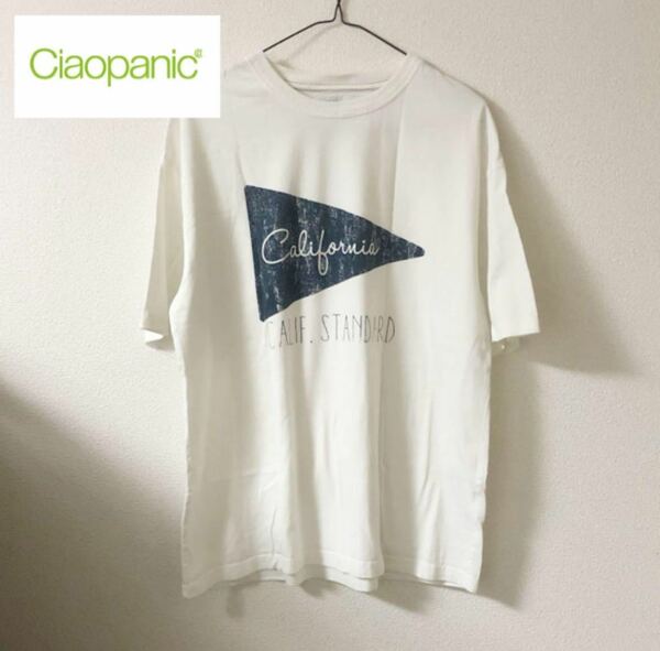 Ciaopanic ビッグシルエット フロントロゴ Tシャツ半袖 白 ホワイト カットソー 