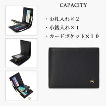 財布 メンズ スキミング防止 RFID 二つ折り財布 #E12# 高級感 紳士 小銭入れ 韓国_画像4