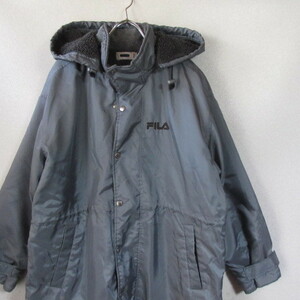 0 beautiful goods FILA filler * bench coat with cotton reverse side boa warm protection against cold * combined use gray S size 