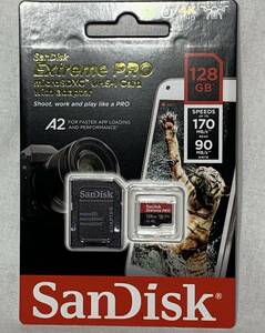 [ нераспечатанный ] SanDisk 128GB microSDXC карта Extreme Pro UHS-I U3 V30 A2 SDSQXCY-128G-GN6MA / 4K соответствует sandisk SD карта 