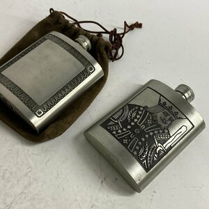 f001 B スキットル 2点 まとめ 錫 ピューター KING’Ｓ PEWTER タイ 酒 酒器