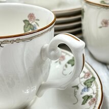 m002 B3(100) Noritake ノリタケ 8765 VINY SONG ヴァイニーソング カップ&ソーサー 6客 C&S 葡萄 花柄 CRAFTONE クラフトーン 貝印 茶器_画像4