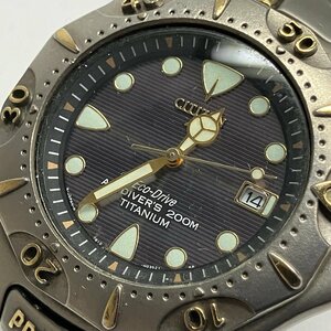 f001 Z4 CITIZEN シチズン Eco-Drive エコドライブ PROMASTER 7877-H01920 TA ソーラー 腕時計 竜頭取 ジャンク