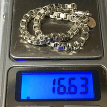 m001 C5 3. 送料370円 ティファニー ベネチアン シルバーネックレス 約16.6g 17.5cm Tiffany＆Co Silver 925 Bracelet_画像5