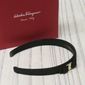 m001l Y1 フェラガモ カチューシャ ヴァラリボン ブラック イタリア製 箱付 Ferragamo MADE IN ITALY レディース ヘアアクセサリー