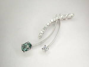 4/美品 K18WG アレキサンドライト0.23ct ダイヤ ペンダントトップ