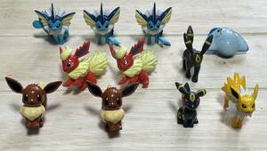 【中古】ポケットモンスター モンコレ 11体 ブラッキー サンダース イーブイ ブースター シャワーズ マンタ