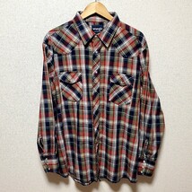 B71◆ラングラー Wrangler 長袖 チェック柄 ウエスタンシャツ sizeXXL 中古 USED 古着 ビッグサイズ オーバーサイズ_画像1