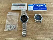 SEIKO ALBA EPSILON チタニウム V14J ソーラーセル 10BAR 可動品 ORIENT クォーツ PD73M 20BAR フェイスのみ不動品 腕時計 2個セット_画像1