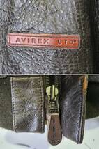 □AVIREX アヴィレックス A-2 フライトジャケット レザージャケット 羊革 30-1415 1978-01 XS ブラウン_画像4