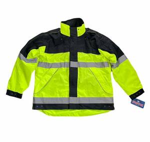 [3014] new goods the truth thing America Police jacket HIGH VIZ( height visibility ) traffic off .sa- highway Patrol Police use US:L