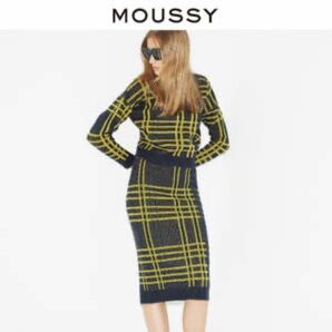 moussy CHECK Tweed Like SKK セットアップ タイトワンピース ニットワンピース