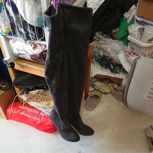  knee high boots 24,0 gray 