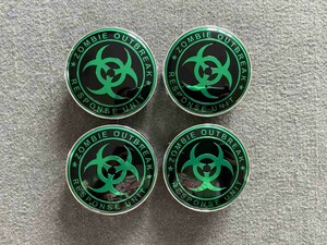 ★ZOMBIE OUTBREAK★T375★ ホイールセンターキャップ ハブキャップカバー 車用 4個セット 外径60mm