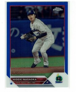 【長岡秀樹】2023 NPB Topps Chrome 150枚限定 ブルーリフラクター #010/150 スワローズ