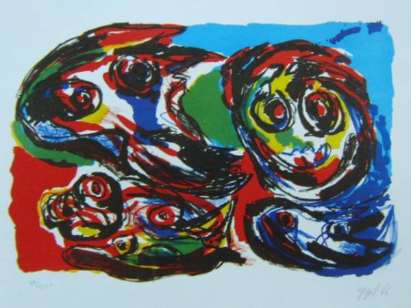 Karel Appel, Untitled, Rare overseas editions raisonné, In good condition, postage included, y321/5, Painting, Oil painting, Abstract painting