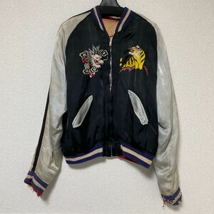 50s Souvenir Jacket スカジャン　A面前龍虎後富士タカ NBK