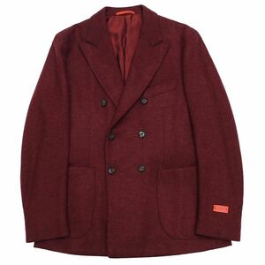 L0424S 新品 ISAIA/カシミヤ ニットジャケット 【サイズ：48】 ワインレッド ダブル イザイア 