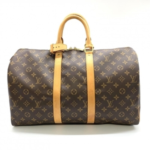 LOUIS VUITTON ルイヴィトン M41428 キーポル45 モノグラム ボストンバッグ トラベル 旅行かばん ブラウン イニシャル入 管理RT35415