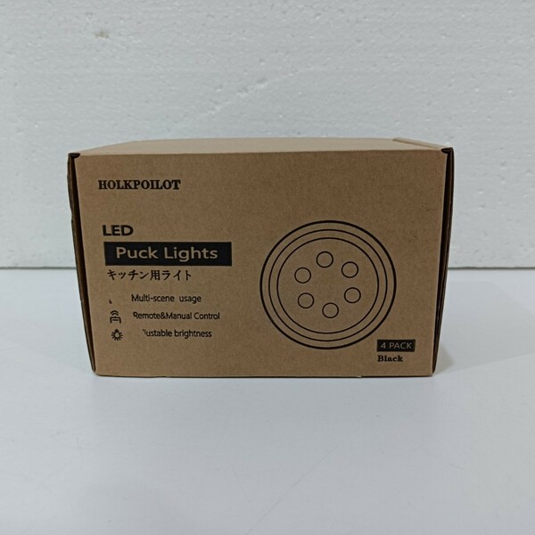 【送無】LEDライト 4個セット 電池式 キッチンライト 明るさ調整 昼光色電球色温白色に切り替え 切タイマーで自動消灯 直径9cm y1101-1