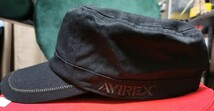 AVIREX ワークキャップ キャップ 帽子 メンズ 大きいサイズ 大きい アヴィレックス アビレックス BIG SIZE 62 63 64 ブラック 黒 シワあり_画像2