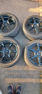 レイズ　RAYS　グラムライツ　57C6　タイヤホイールセット　４本　中古　100　225/55R18　TOYO　CL1　バリ山　フォレスターSJG　SJ5　XV他